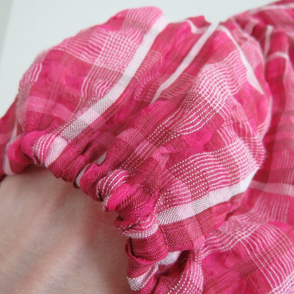 MADEWELL Plaid Puff Sleeve Top in Azalea Plaid Boho Preppy - Size M - Picture 8 of 15